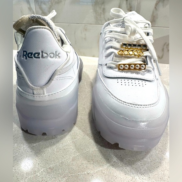 Reebok, Cardi B, white leather platform, shoes, brand new, size 9 - Picture 5 of 10